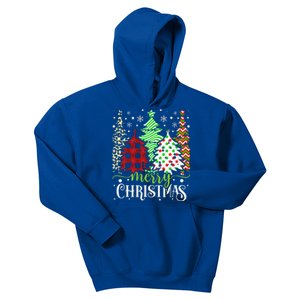 Merry Christmas Trees Leopard Buffalo Red Plaid Kids Hoodie