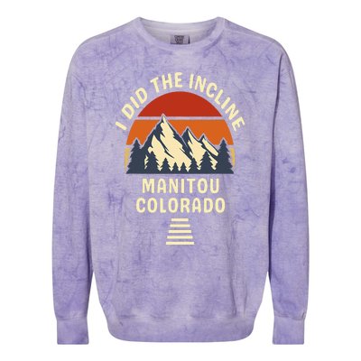 Manitou Colorado The Incline Hike I Did It Retro Sunset Colorblast Crewneck Sweatshirt