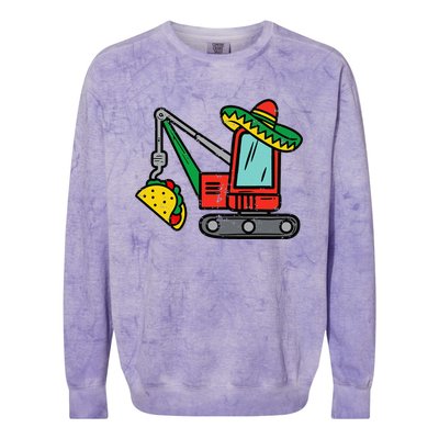 Mexican Crane Tacos Cinco De Mayo Fiesta Colorblast Crewneck Sweatshirt