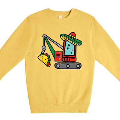 Mexican Crane Tacos Cinco De Mayo Fiesta Premium Crewneck Sweatshirt