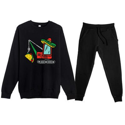 Mexican Crane Tacos Cinco De Mayo Fiesta Premium Crewneck Sweatsuit Set