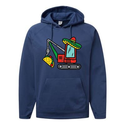 Mexican Crane Tacos Cinco De Mayo Fiesta Performance Fleece Hoodie