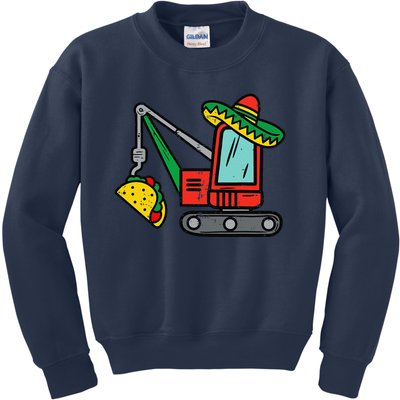 Mexican Crane Tacos Cinco De Mayo Fiesta Kids Sweatshirt