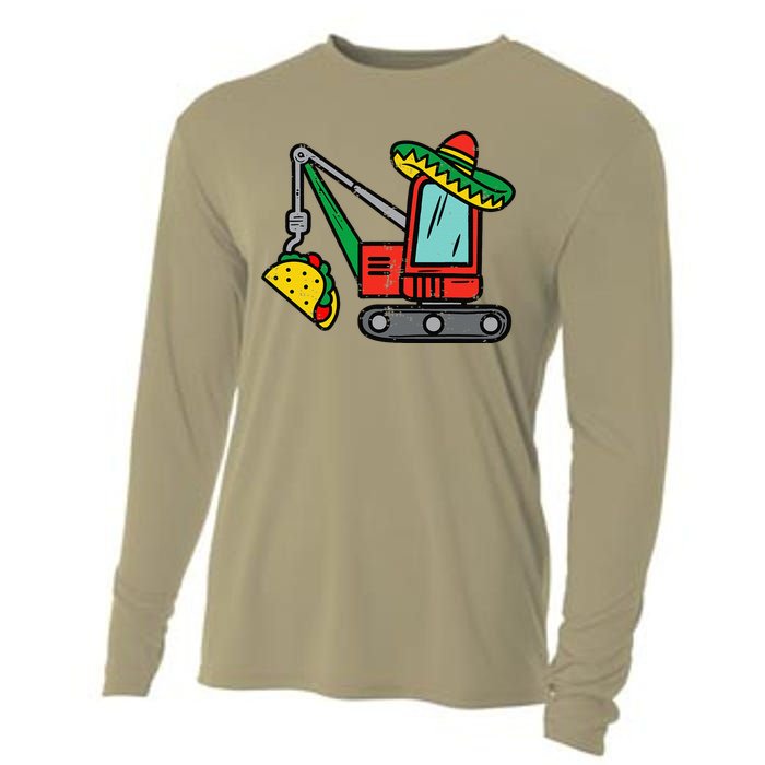 Mexican Crane Tacos Cinco De Mayo Fiesta Cooling Performance Long Sleeve Crew