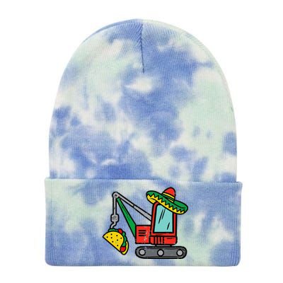 Mexican Crane Tacos Cinco De Mayo Fiesta Tie Dye 12in Knit Beanie