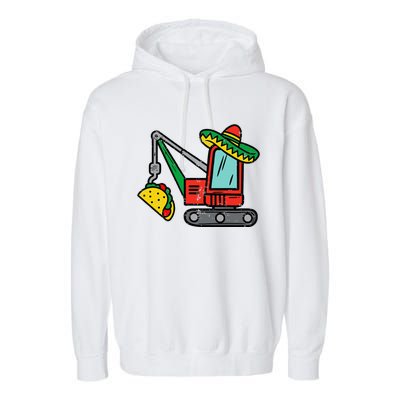 Mexican Crane Tacos Cinco De Mayo Fiesta Garment-Dyed Fleece Hoodie