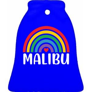 Malibu California Travel I Love Malibu Usa Gift Ceramic Bell Ornament