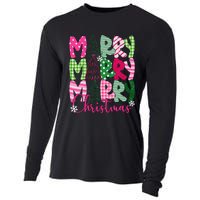 Merry Christmas Tree Lights Pin.K Plaid Christmas Vibes Women Cooling Performance Long Sleeve Crew