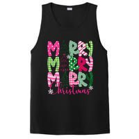 Merry Christmas Tree Lights Pin.K Plaid Christmas Vibes Women PosiCharge Competitor Tank