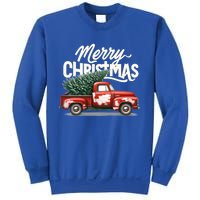 Merry Christmas Tree On Red Car Vintage Wagon Xmas Holiday Great Gift Sweatshirt