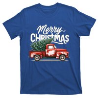 Merry Christmas Tree On Red Car Vintage Wagon Xmas Holiday Great Gift T-Shirt