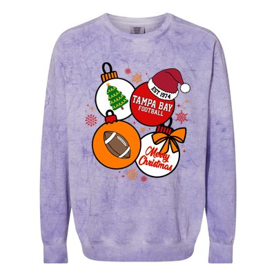 Merry Christmas Tampa Bay Football Est 1974 Colorblast Crewneck Sweatshirt