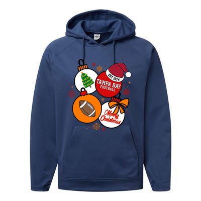 Merry Christmas Tampa Bay Football Est 1974 Performance Fleece Hoodie