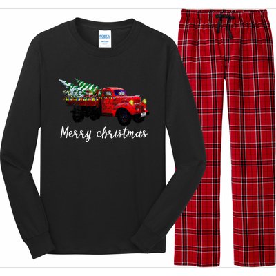 Merry Christmas Truck Long Sleeve Pajama Set