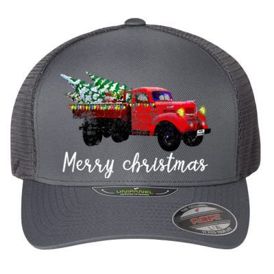 Merry Christmas Truck Flexfit Unipanel Trucker Cap