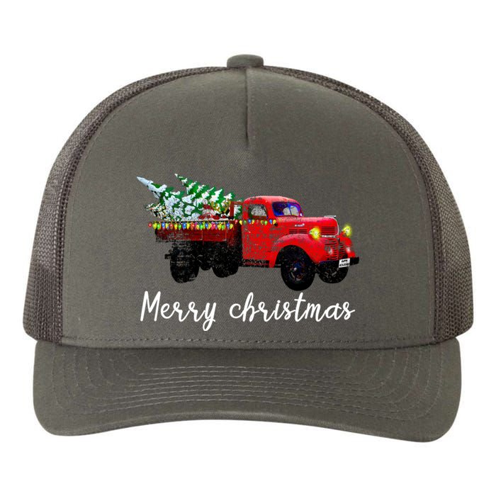 Merry Christmas Truck Yupoong Adult 5-Panel Trucker Hat