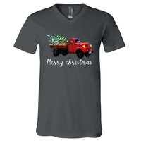 Merry Christmas Truck V-Neck T-Shirt