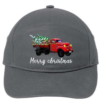 Merry Christmas Truck 7-Panel Snapback Hat