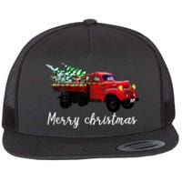 Merry Christmas Truck Flat Bill Trucker Hat