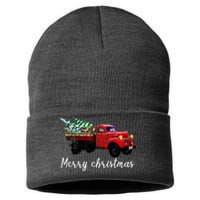 Merry Christmas Truck Sustainable Knit Beanie