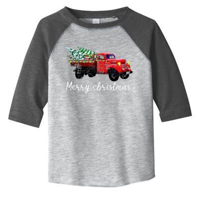 Merry Christmas Truck Toddler Fine Jersey T-Shirt