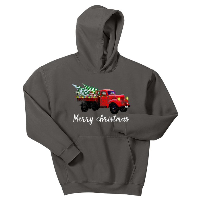 Merry Christmas Truck Kids Hoodie