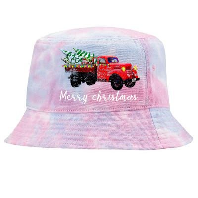 Merry Christmas Truck Tie-Dyed Bucket Hat