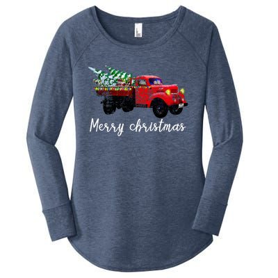 Merry Christmas Truck Women's Perfect Tri Tunic Long Sleeve Shirt