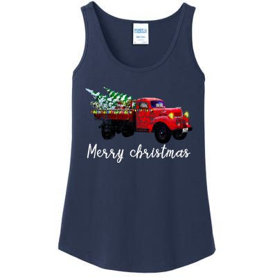 Merry Christmas Truck Ladies Essential Tank