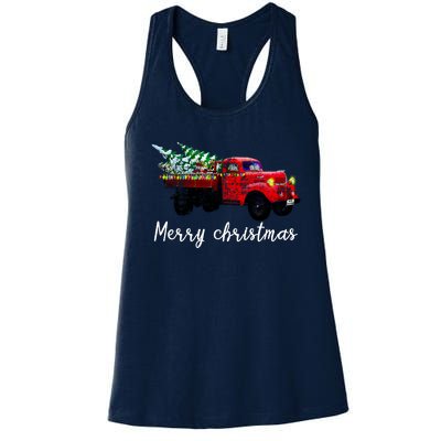 Merry Christmas Truck Women's Racerback Tank