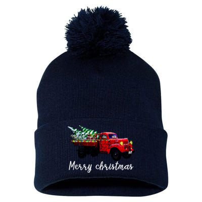 Merry Christmas Truck Pom Pom 12in Knit Beanie