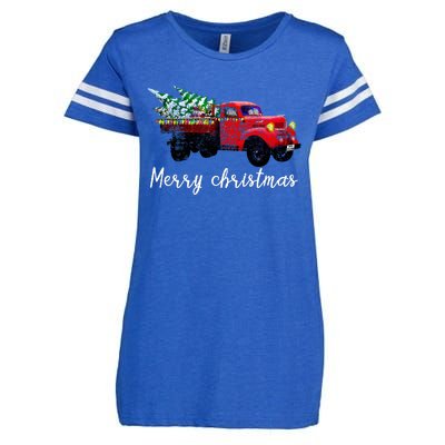 Merry Christmas Truck Enza Ladies Jersey Football T-Shirt