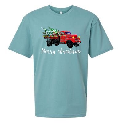 Merry Christmas Truck Sueded Cloud Jersey T-Shirt