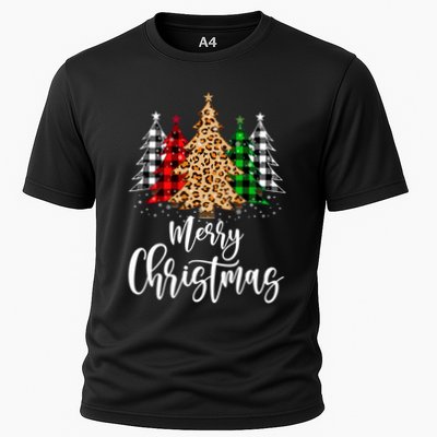 Merry Christmas Tree Xmas Buffalo Plaid Red White Green Performance Shirt