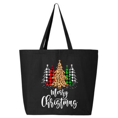 Merry Christmas Tree Xmas Buffalo Plaid Red White Green 25L Jumbo Tote