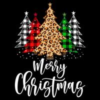 Merry Christmas Tree Xmas Buffalo Plaid Red White Green Kids T-Shirt