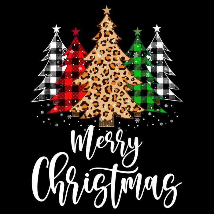 Merry Christmas Tree Xmas Buffalo Plaid Red White Green Kids T-Shirt