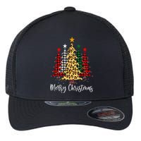 Merry Christmas Tree Buffalo Plaid Red White Green Christmas Flexfit Unipanel Trucker Cap