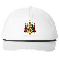 Merry Christmas Tree Buffalo Plaid Red White Green Christmas Snapback Five-Panel Rope Hat