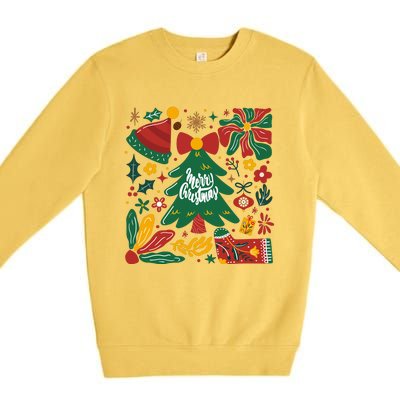 Merry Christmas Tree Merry And Bright Premium Crewneck Sweatshirt