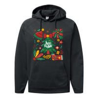 Merry Christmas Tree Merry And Bright Performance Fleece Hoodie