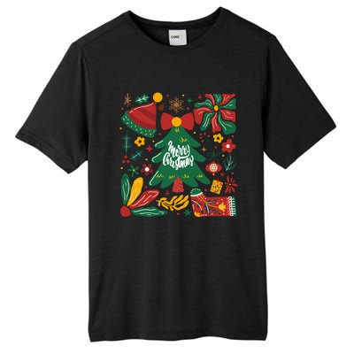 Merry Christmas Tree Merry And Bright Tall Fusion ChromaSoft Performance T-Shirt