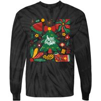 Merry Christmas Tree Merry And Bright Tie-Dye Long Sleeve Shirt