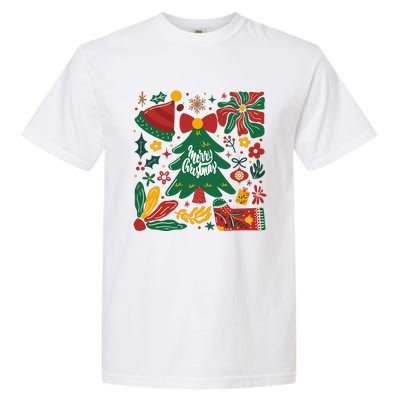 Merry Christmas Tree Merry And Bright Garment-Dyed Heavyweight T-Shirt