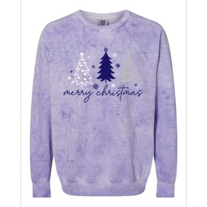 Merry Christmas Trees Winter Snow Snowflakes Girly Colorblast Crewneck Sweatshirt