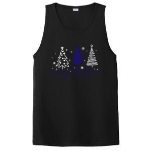 Merry Christmas Trees Winter Snow Snowflakes Girly PosiCharge Competitor Tank