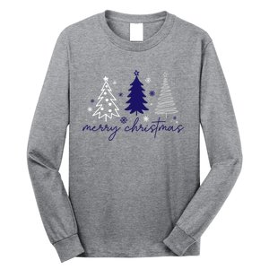 Merry Christmas Trees Winter Snow Snowflakes Girly Long Sleeve Shirt