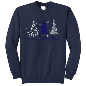 Merry Christmas Trees Winter Snow Snowflakes Girly Sweatshirt