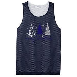 Merry Christmas Trees Winter Snow Snowflakes Girly Mesh Reversible Basketball Jersey Tank