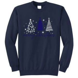 Merry Christmas Trees Winter Snow Snowflakes Girly Tall Sweatshirt